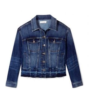 Vince Camuto Distressed Raw Edge Jean Jacket XXS